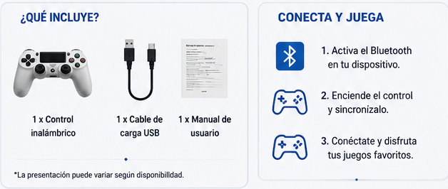 Control Inalámbrico Double Motor Vibration 4 para PS4 - Batería Recargable
