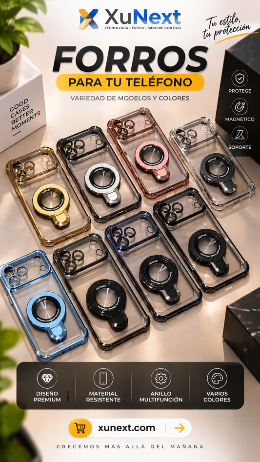 Forro Magnético Premium para iPhone y Samsung – Protección y Soporte