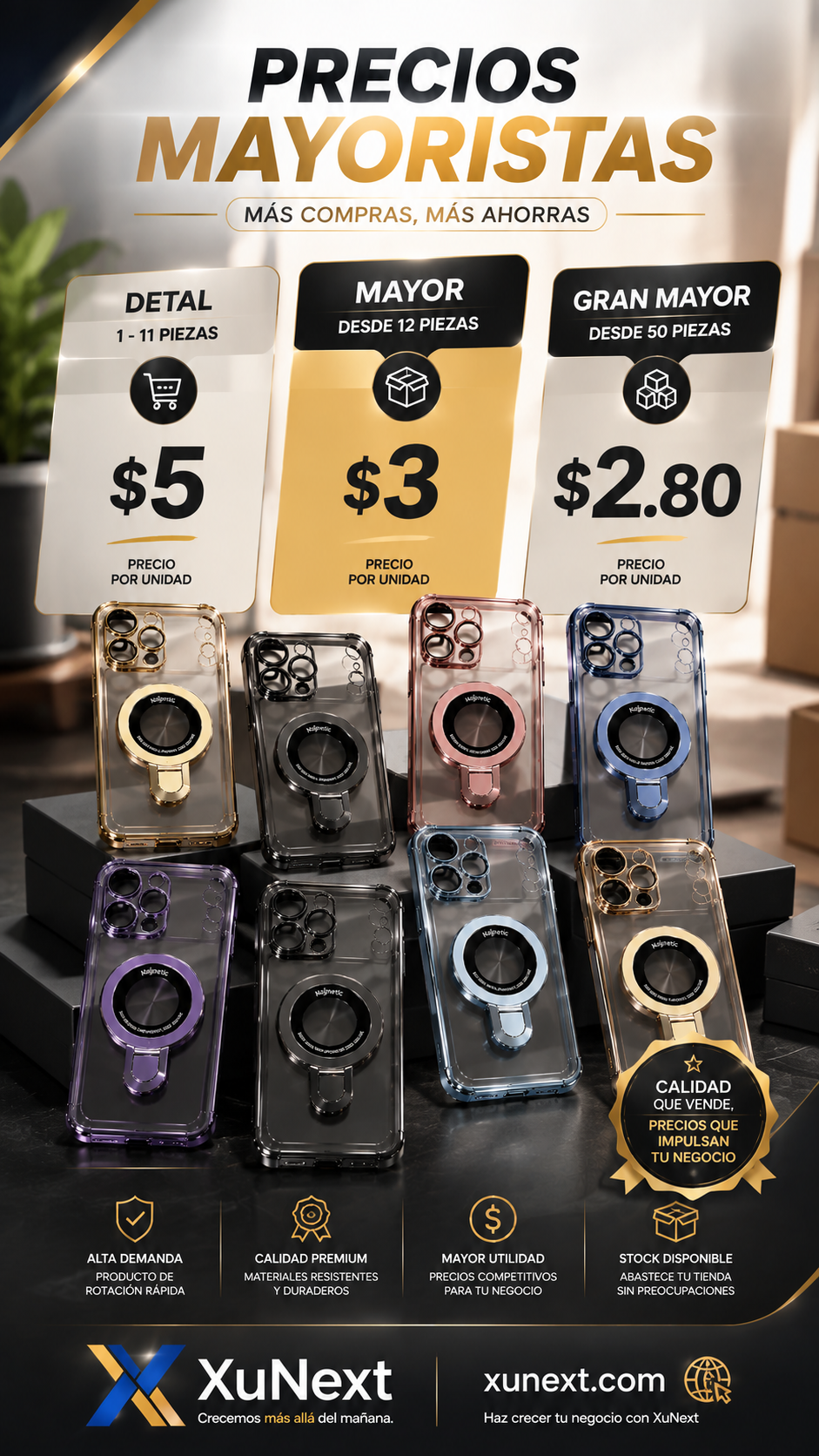 Forro Magnético Premium para iPhone y Samsung – Protección y Soporte