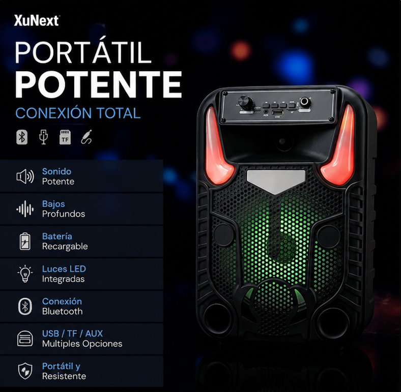Altavoz Bluetooth Portátil XuNext Pulse 8W RGB