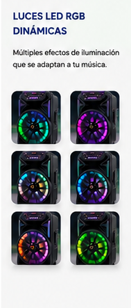 XuNext Aura Dynamics | Altavoz Bluetooth Portátil con Luces LED RGB Dinámicas