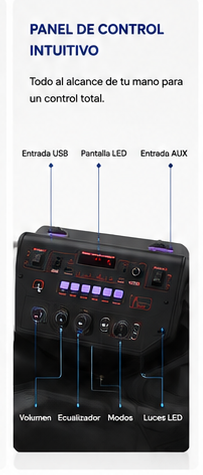 XuNext Aura Dynamics | Altavoz Bluetooth Portátil con Luces LED RGB Dinámicas