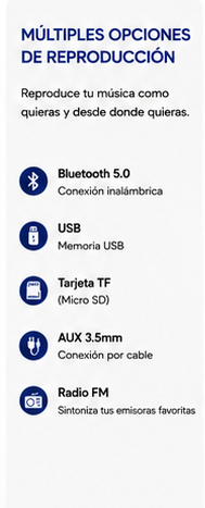 XuNext Pulse Max 40W | Altavoz Bluetooth con RGB, USB, Radio FM y Batería Recargable