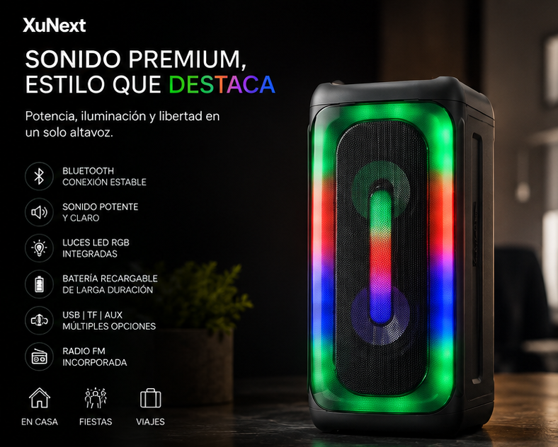 Altavoz Bluetooth Portátil XuNext Nova RGB 10W