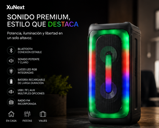 Altavoz Bluetooth Portátil XuNext Nova RGB 10W