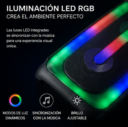 Altavoz Bluetooth Portátil XuNext Nova RGB 10W