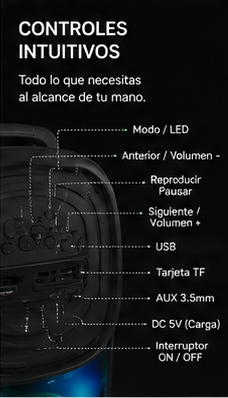 Altavoz Bluetooth Portátil XuNext Pulse Air RGB