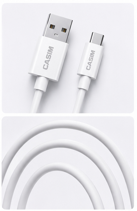 Cable CASIM Design A-C01 USB-A a USB-C 1 Metro | Carga Rápida 3A + Transferencia de Datos