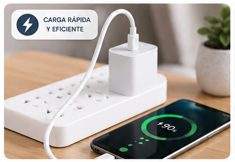 Cable CASIM Design A-C01 USB-A a USB-C 1 Metro | Carga Rápida 3A + Transferencia de Datos