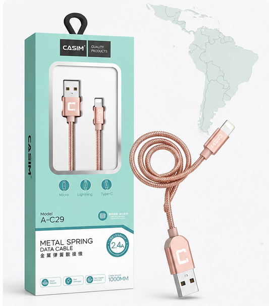 Cable CASIM Design A-C29 Lightning 1 Metro | Carga Rápida 2.4A