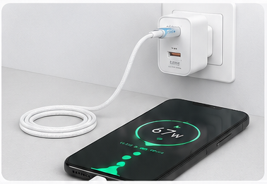 Kit Cargador CASIM Super Flash 40W | USB-C PD + USB-A + Cable USB-C 1m