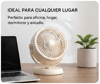 Ventilador de Escritorio CASIM Design | USB, Silencioso, Ángulo Ajustable y Compacto