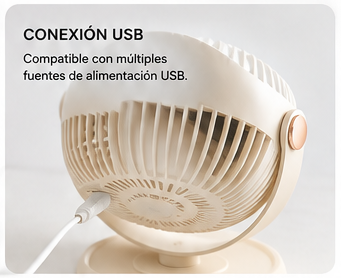 Ventilador de Escritorio CASIM Design | USB, Silencioso, Ángulo Ajustable y Compacto