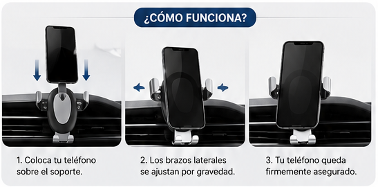 Soporte de Carro para Celular | PH-6009 Sujeción Automática por Gravedad