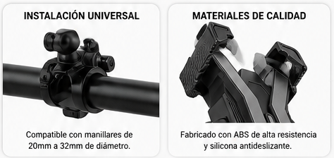 Soporte de Celular para Moto y Bicicleta JY-033 | Ajustable 360° y Antivibración