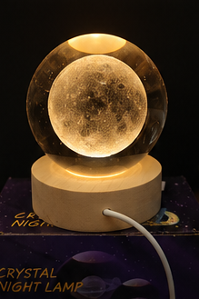 Lámpara Crystal Night | Esfera Decorativa 3D con Luz LED
