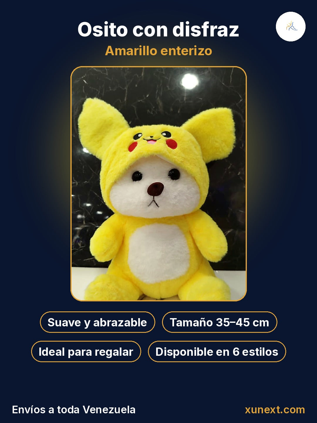 Osito amarillo enterizo: suave, abrazable e ideal para regalar