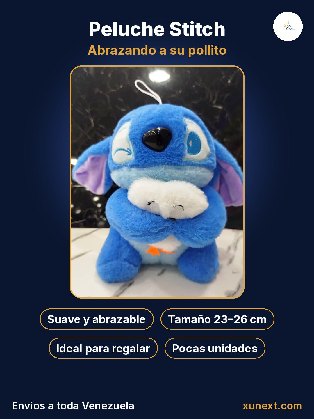 Peluche Stitch con pollito: suave, tierno e ideal para regalar