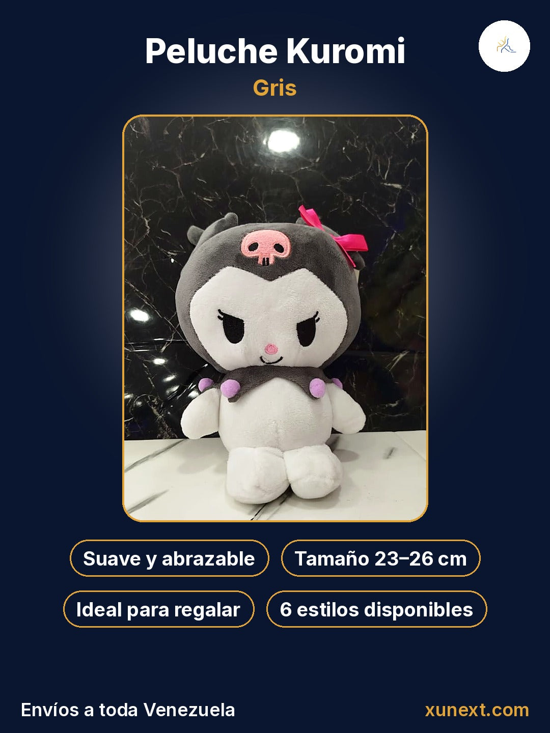 Kuromi gris: suave, tierno e ideal para regalar