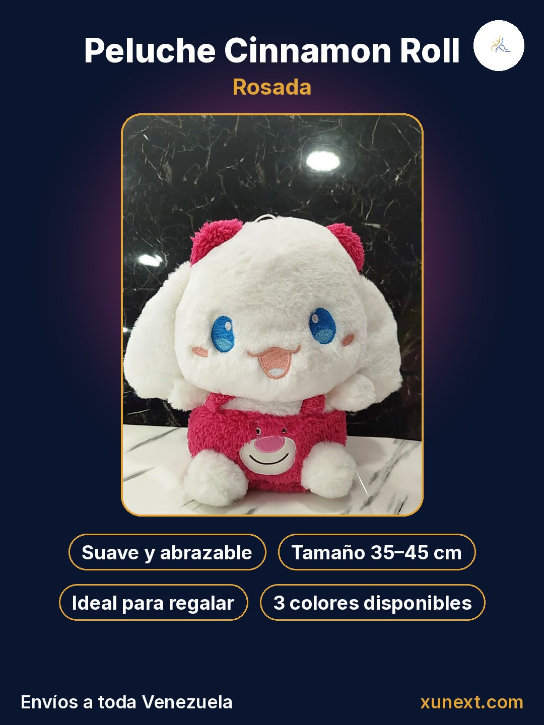 Cinnamon Roll rosado: suave, abrazable e ideal para regalar