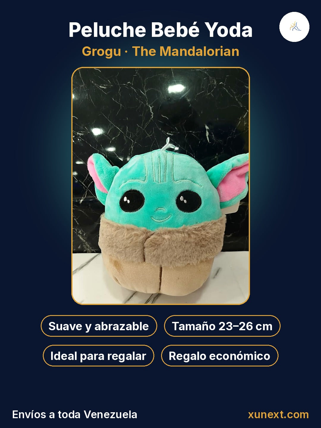 Peluche Bebé Yoda Grogu: suave, abrazable e ideal para regalar