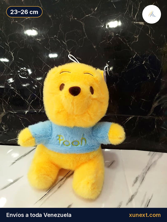 Peluche de Winnie Pooh con camisa azul bordada, 23 a 26 cm