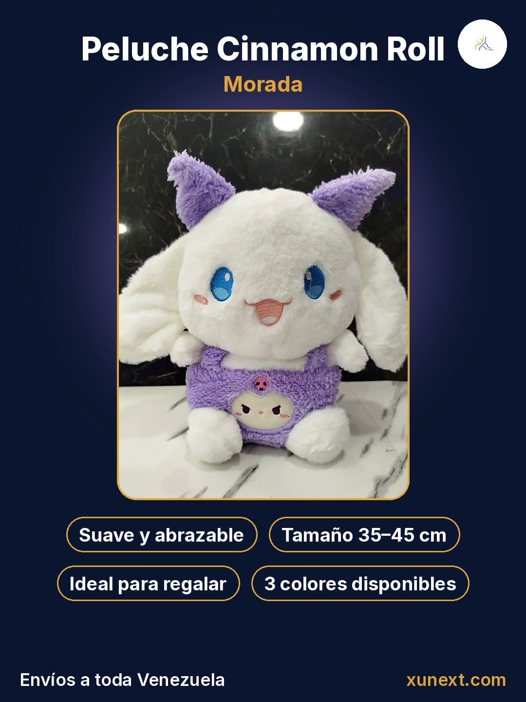 Cinnamon Roll morado: suave, abrazable e ideal para regalar