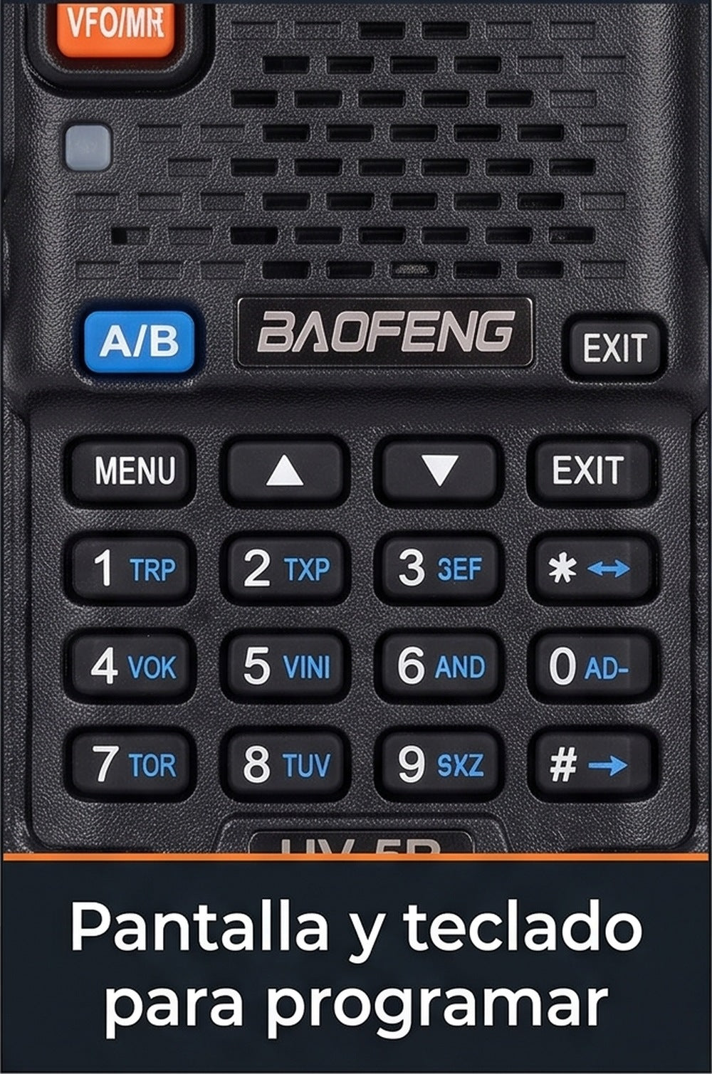 Pantalla y teclado del Baofeng UV-5R