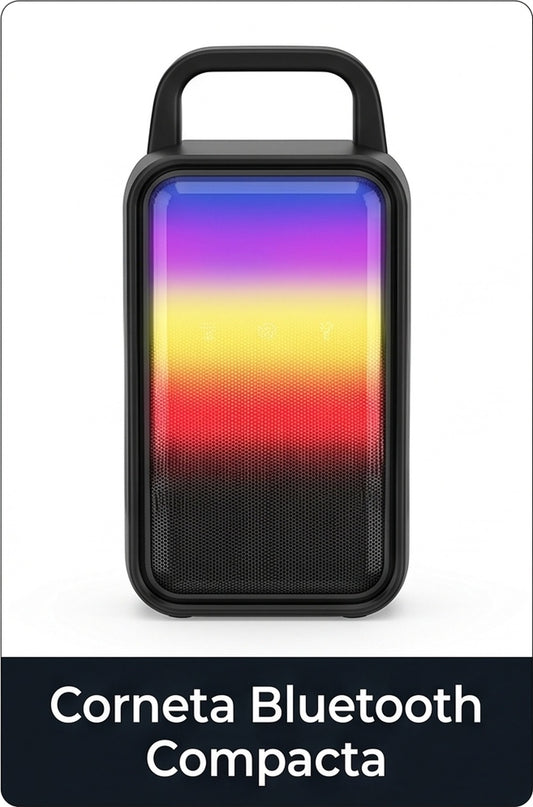 Corneta Bluetooth compacta ZQS1320 con frente LED de colores