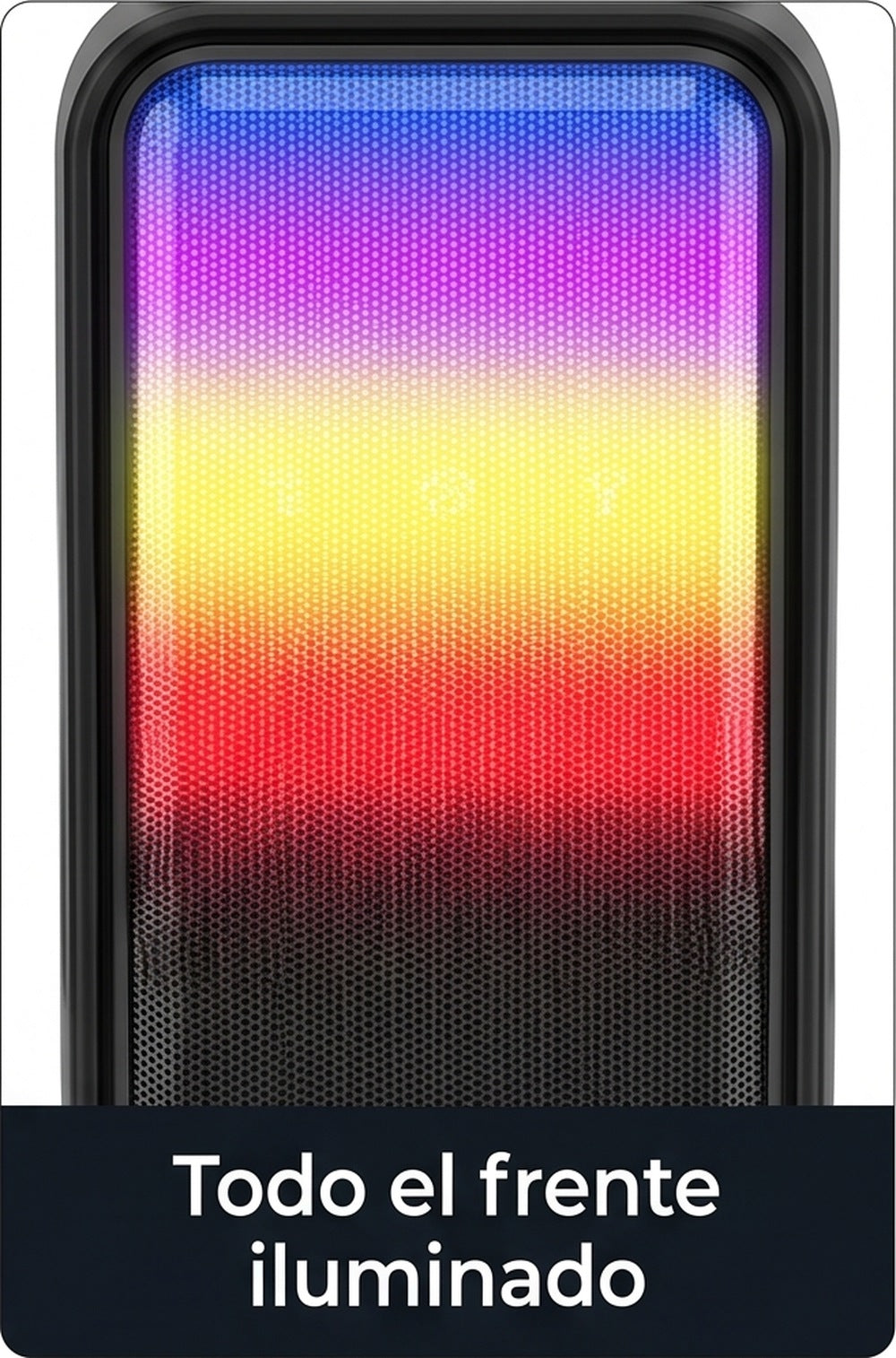 Frente iluminado en degradado de colores