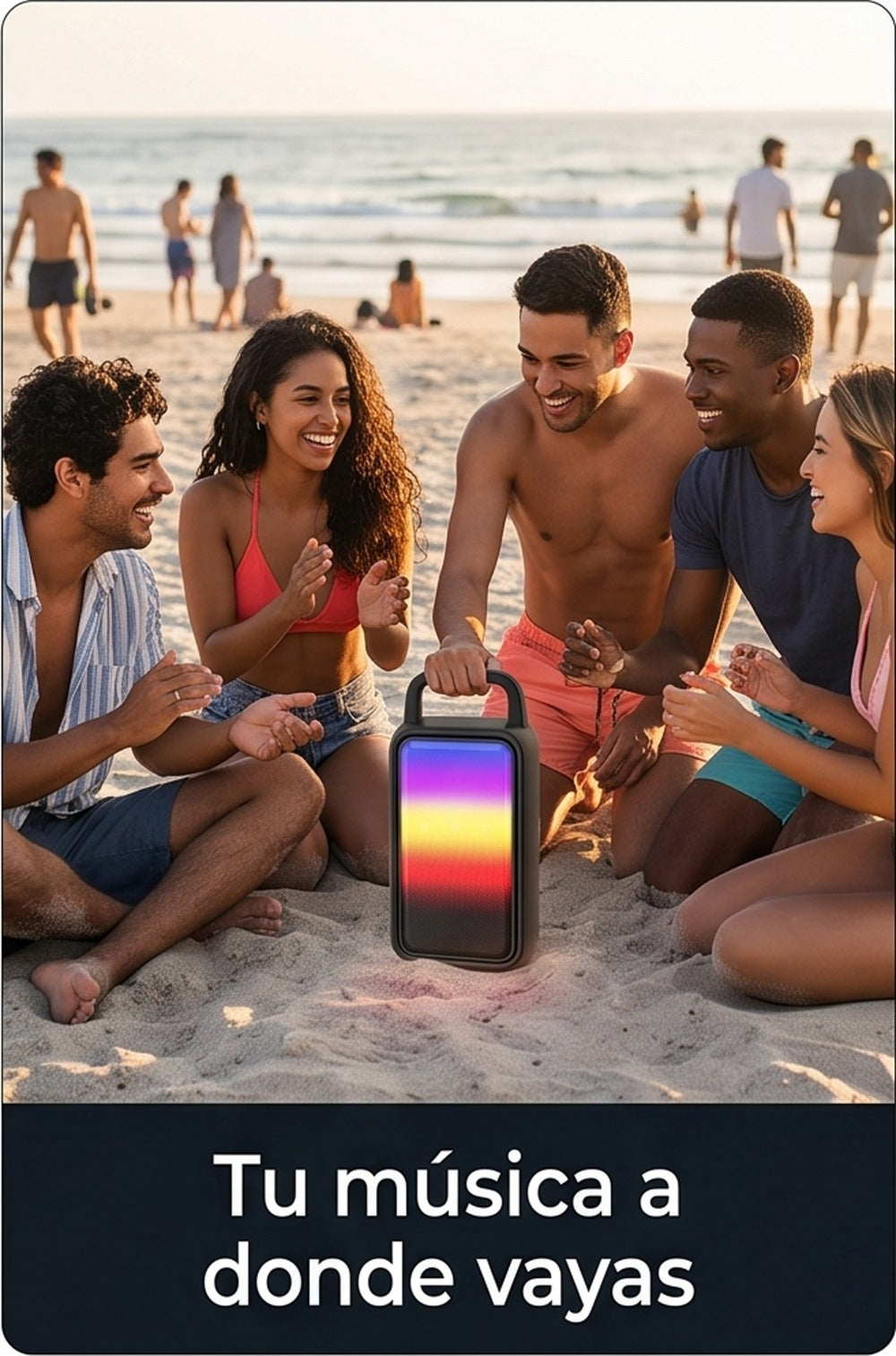 Corneta ZQS1320 en la playa con amigos